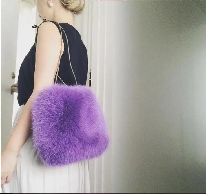 

Handbags Faux Fur women Tote Bags Soft Shoulder Bag Luxury Women Bags Female