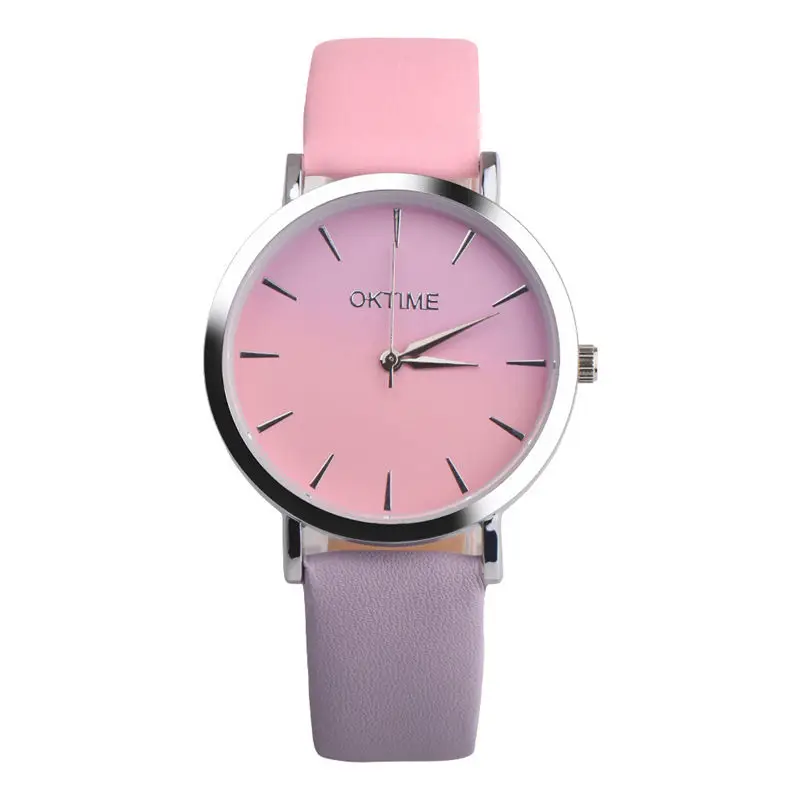 

2020 Fashion WristWatch Retro Rainbow Design Women Dress Watch Quartz Leather Watches gift for lovers Montre Relogio #D