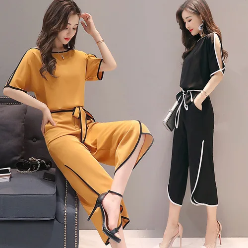 Summer Strapless Two Piece Set Baggy Tracksuit Casual Drawstring Women's Tracksuits Striped Suit Office Lady Pullover |