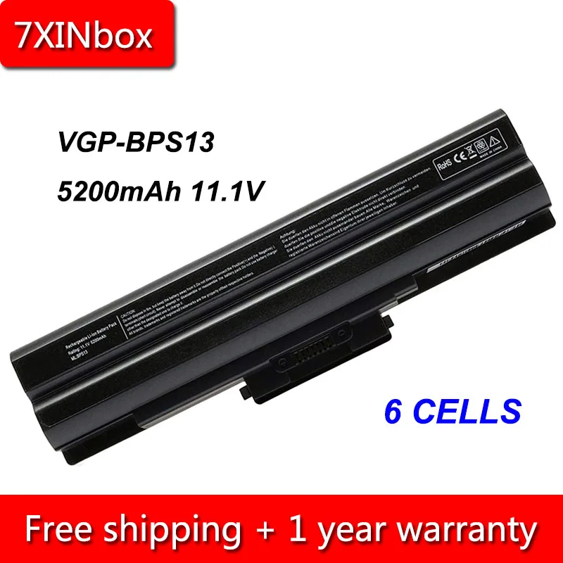 7XINbox 6cell 5200mAh 11 1 V VGP BPS13 BPL13 BPS13S Аккумулятор для ноутбука Sony Vaio VGN AW BPL21/S