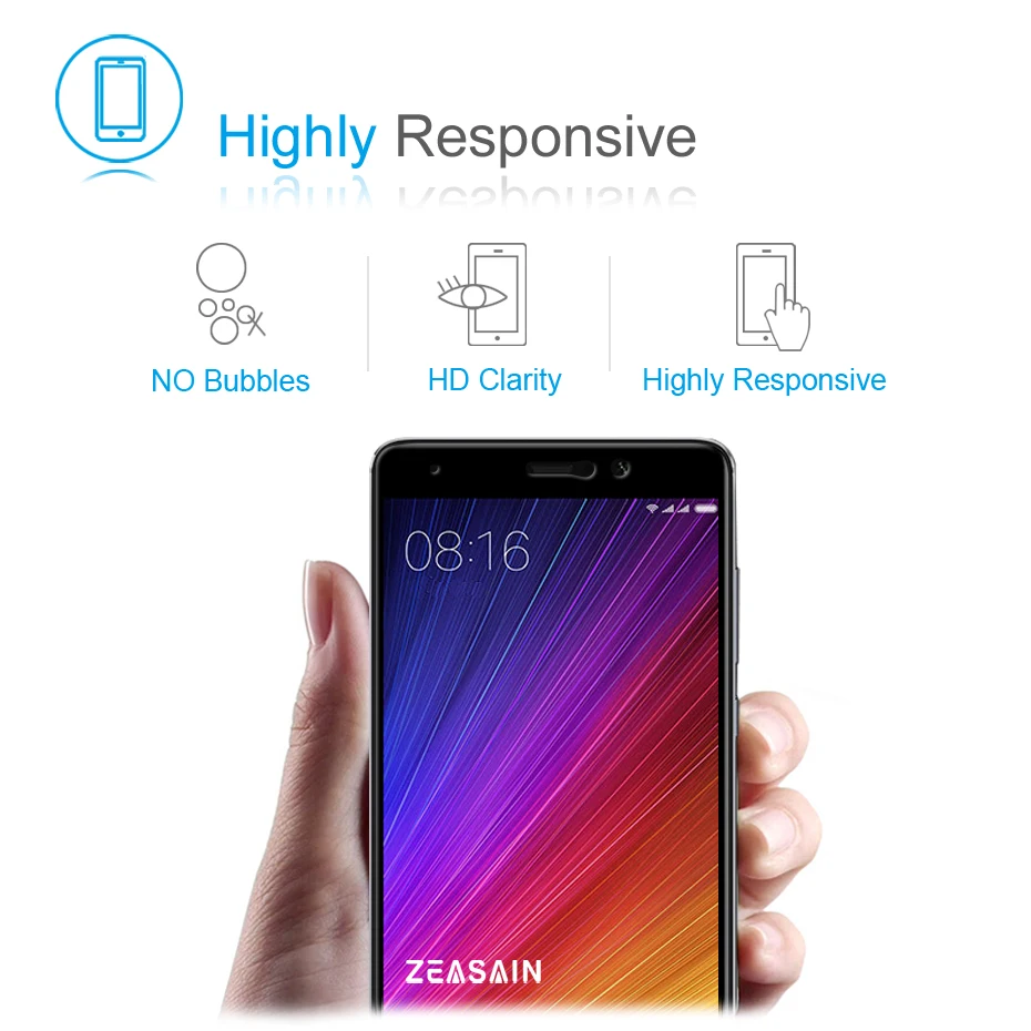 Оригинальное закаленное стекло ZEASAIN для Xiaomi Mi5s Plus Защитная пленка экрана Mi 5S 9 H