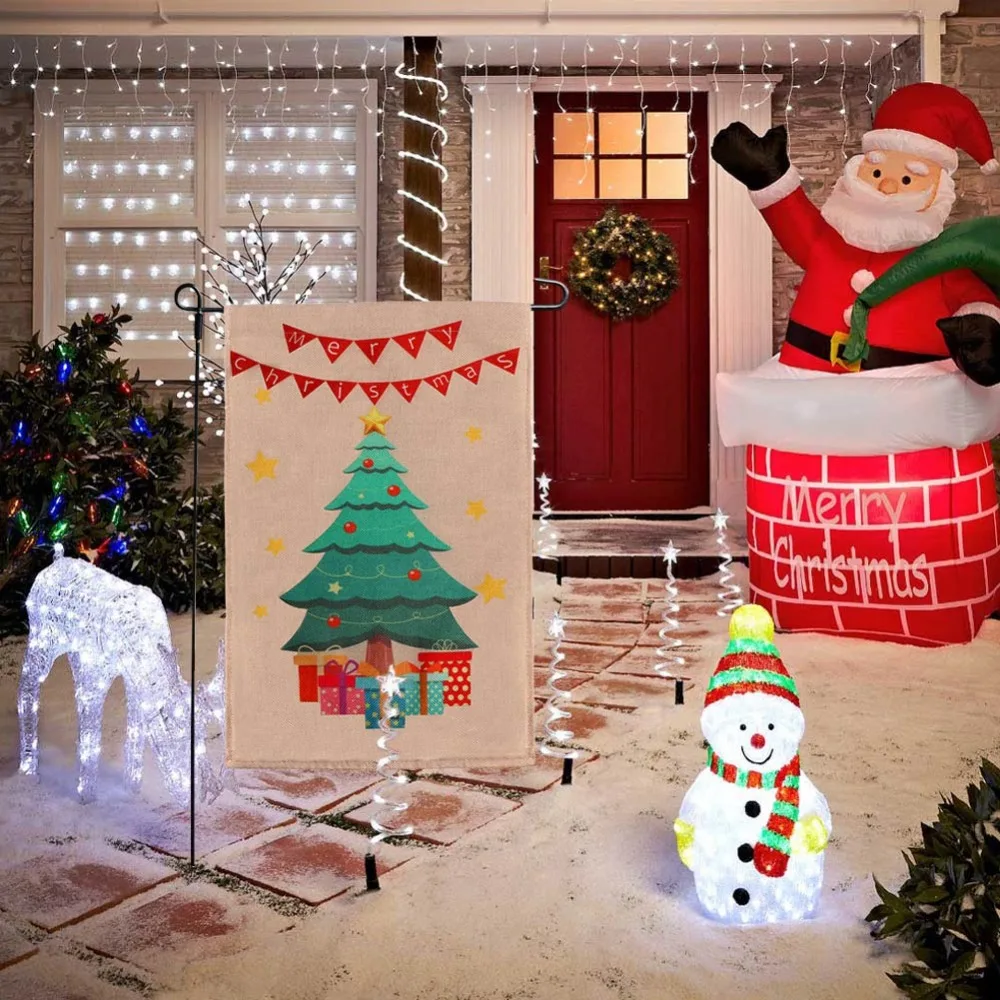 OurWarm DIY Мешковина Рождественский Садовый флаг 12x18 дюймов двухсторонний домашний