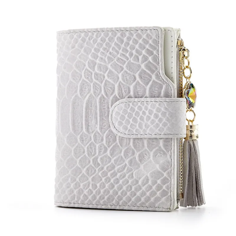 Модный женский кошелек из натуральной кожи под змеиную кожу кошельки короткий