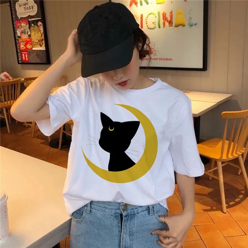 Новая летняя футболка Kawaii для женщин Harajuku с милым принтом короткий рукав Ullzang
