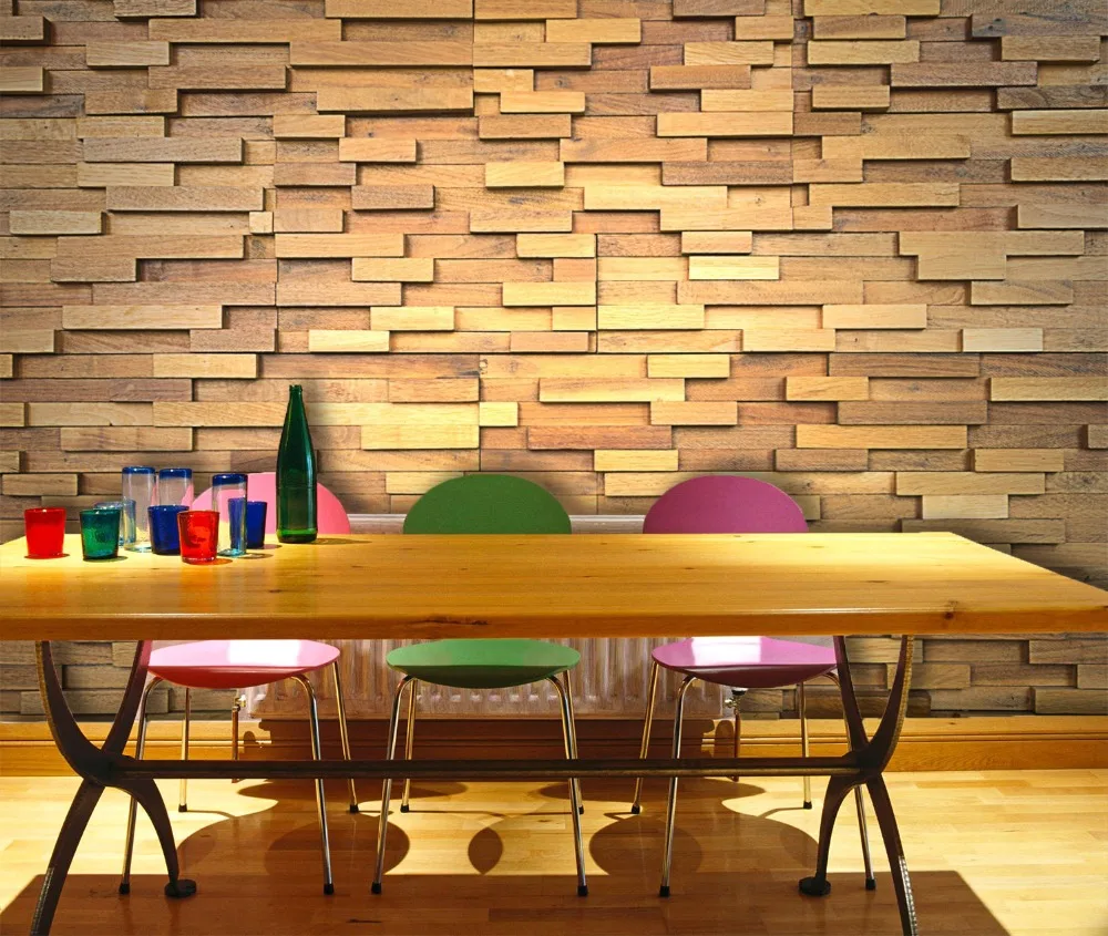 

[Self-Adhesive] 3D Space Wood 037 Wall Paper mural Wall Print Decal Wall Murals