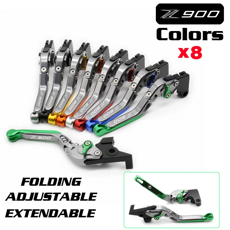 

!Logo(Z900) Green+Titanium For Kawasaki Z900 Z 900 2017 CNC Adjustable Folding Extendable Motorcycle Brake Clutch Levers