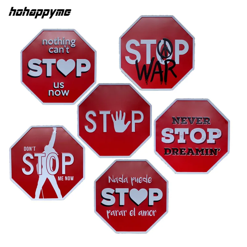 Don't STOP Octagon Vintage Metal Signs Plaques Poster Metal Plates For Wall Bar Living Room Decoration Home Decor 30x30 cm