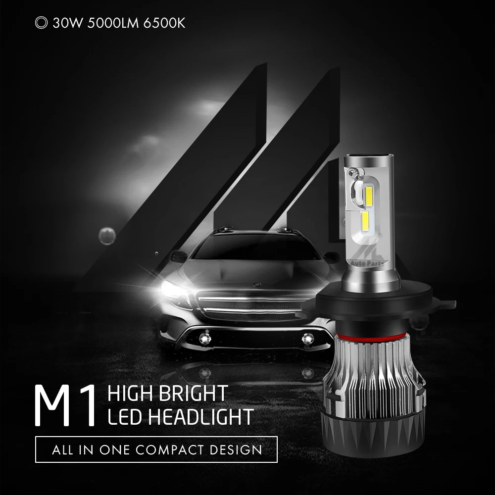 Xenplus светодиодный лампы для передних фар h3 hb3 h7 h4 h11 hb4 h13 9007 12 V 60 W 10000LM DIY свободно съемный вентилятор противотуманки лампы для авто