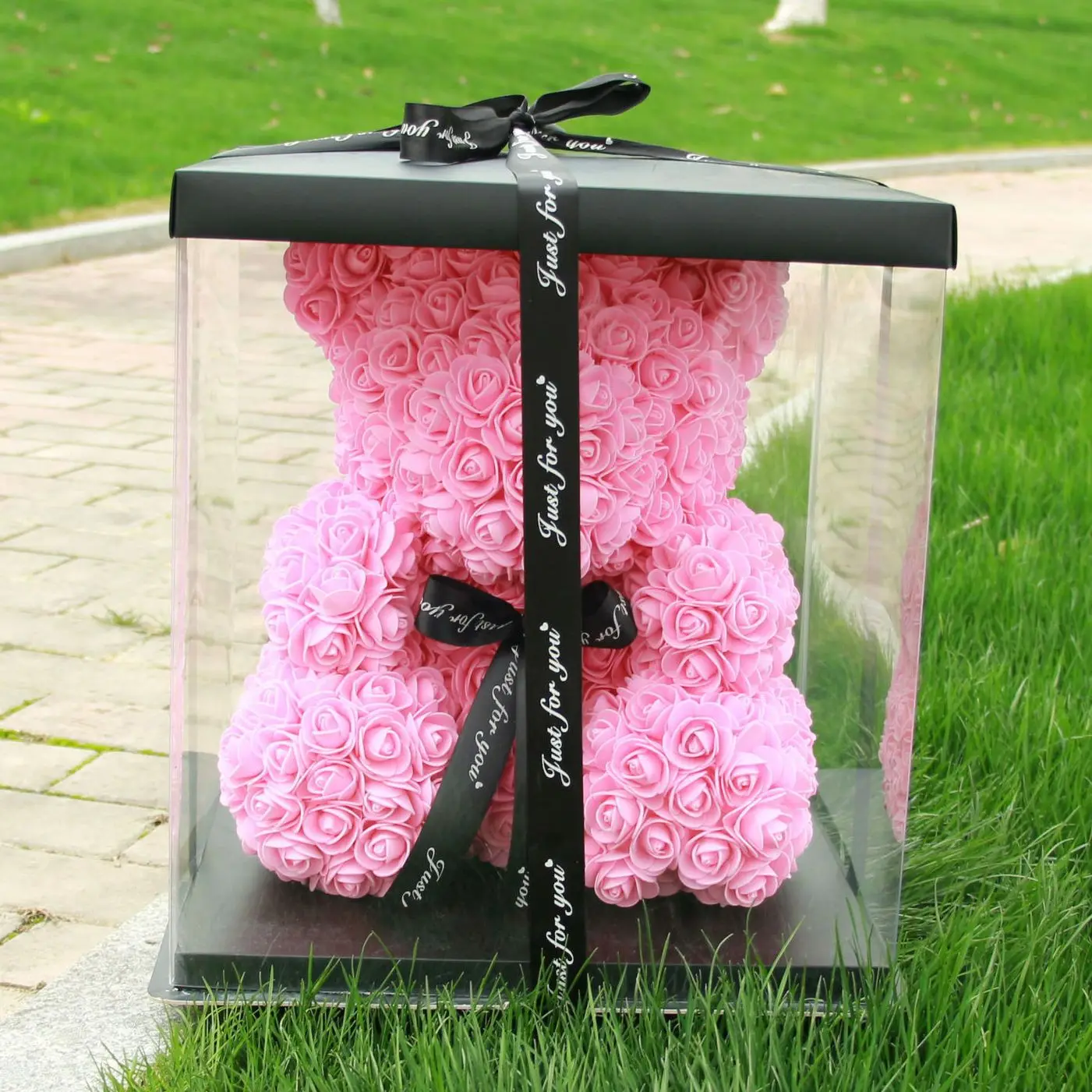 pink with box Подарок ко Дню Святого Валентина для нее/его 40 см Розовый Медведь Кролик мягкие животные подарок для подруги букет ко дню рождения Best идея подарка - Цвет: pink with box