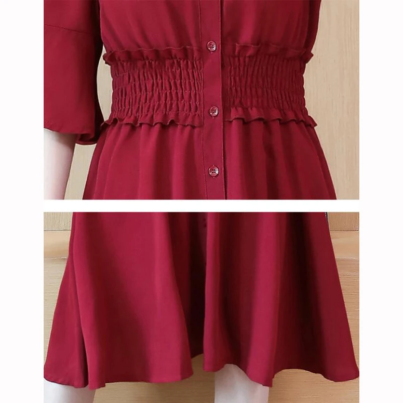 Летнее шифоновое платье новое однотонное с v образным вырезом и расклешенными