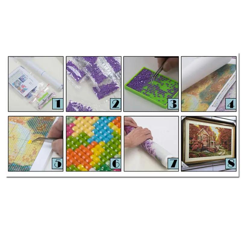 Square diamond embroidery Diamond pattern Ocean sailboat beadwork in moscow mosaic Needlework 3d crystal home | Дом и сад