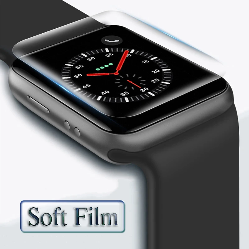 Полностью проклеенная закаленная пленка для Apple Watch 42 мм 40 мм 44 мм мягкая защитная пленка для экрана 38 40 42 44 мм 38 мм 42 мм(не стекло