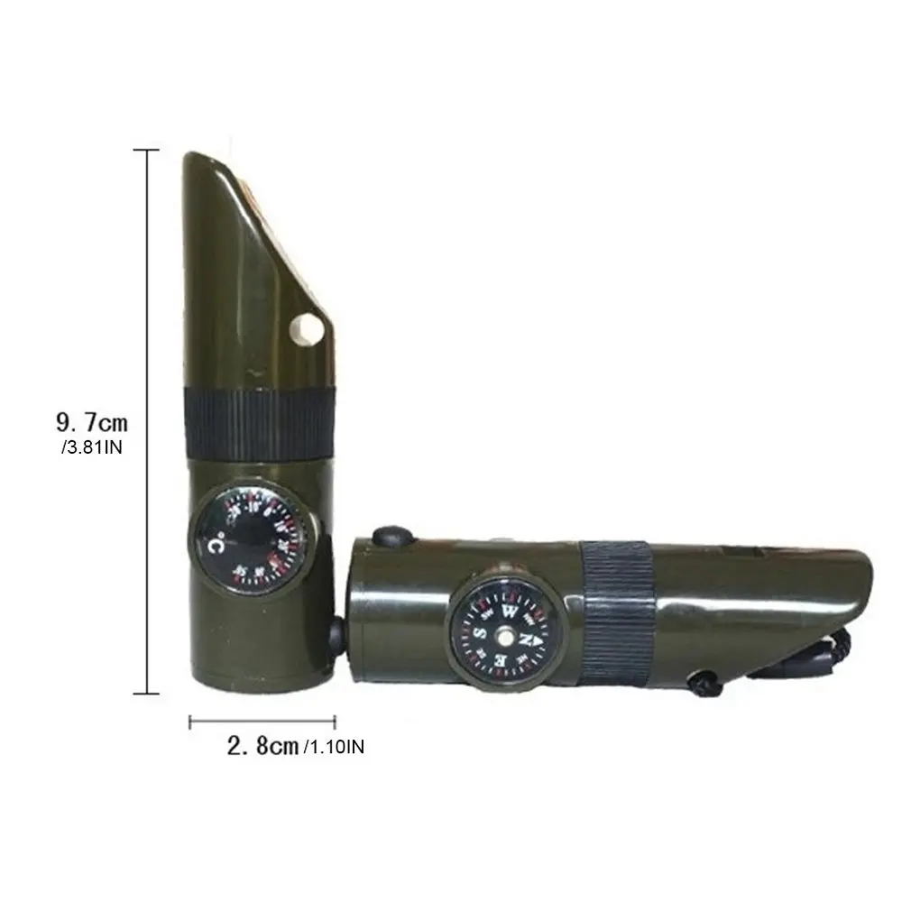 7 в 1 военный аварийный спасательный свисток наборе компас светодиодный