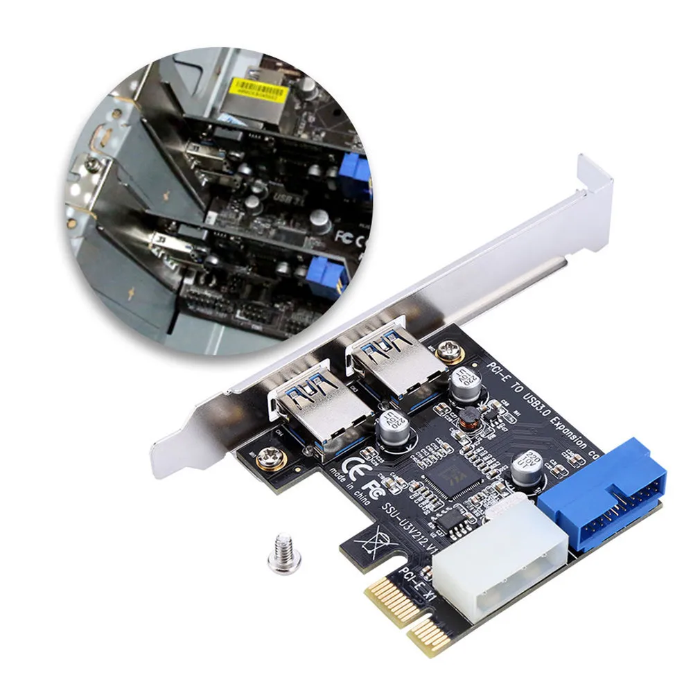 Superspeed 5 Гбит/с PCI E x1 в 2 порта USB 3 0 концентратор Express NEC Расширительная карта адаптер