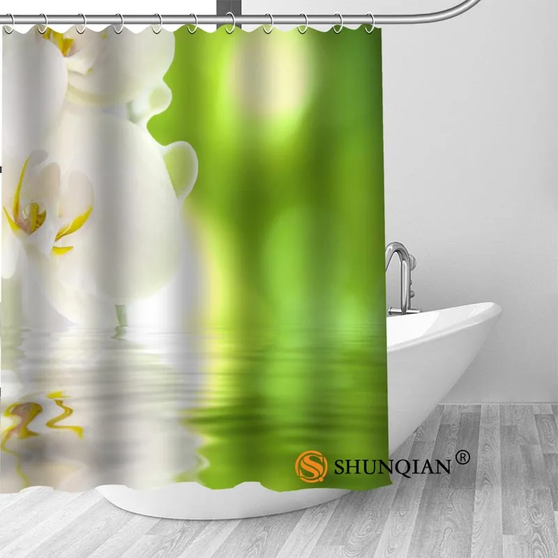 Shower Curtain Заказная занавеска для душа, цветок орхидеи, занавеска для ванной, высокое качество, полиэстер, занавеска для ванной, для дома, отеля, украшения для ванной комнаты - Цвет: Shower Curtain