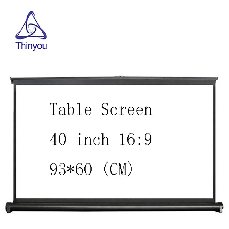 

Thinyou Projector Screen 40 inch 16:9 Portable Matte White Projection Hanging Table Screen For Office Business Meeting Training