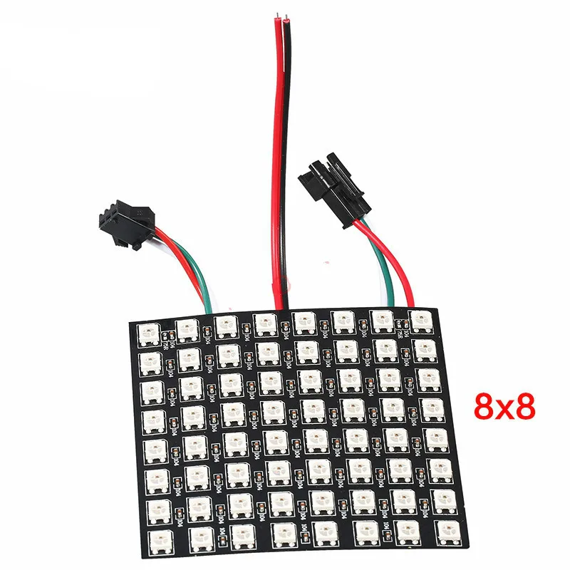 DC5V 8x8/16x16/32x8 WS2812B светодиодный пиксельный модульный 2811 ic индивидуально адресуемых