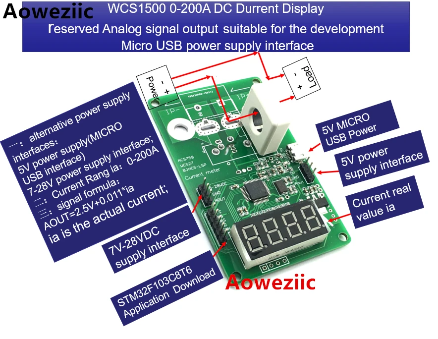 WCS1500 0-200A DC current display meter | Обустройство дома