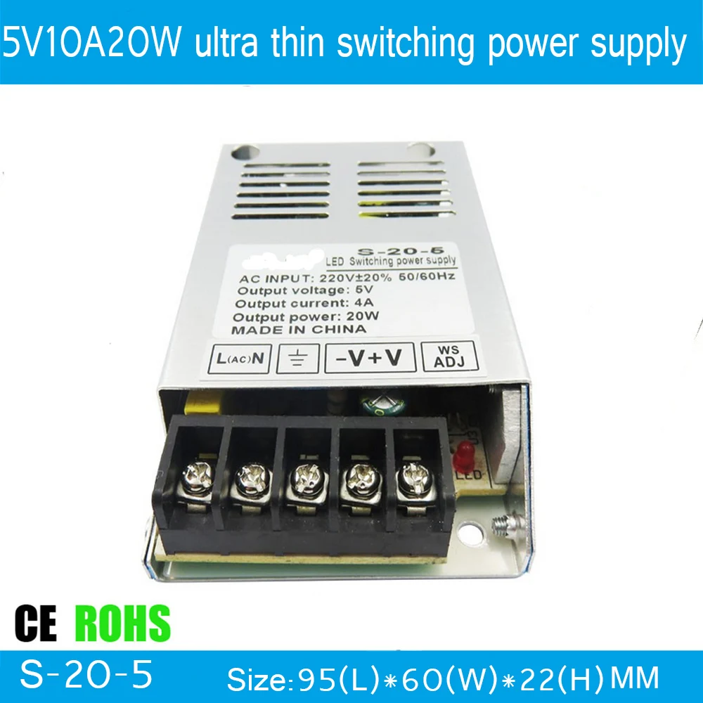5 В 10a ультра тонкий импульсный источник питания отображения окна электростанции