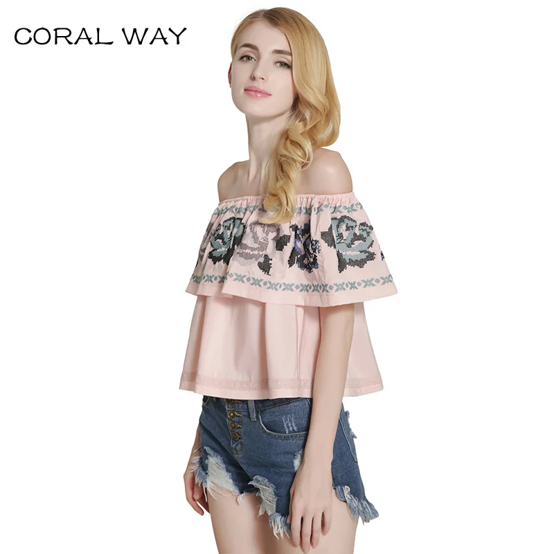 Блузки clarisbelle бренд blusas Mujer Для женщин укороченный Топы корректирующие Лето