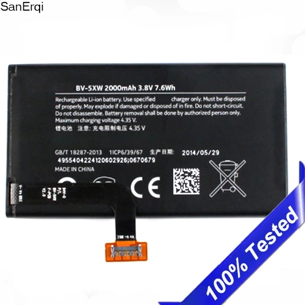 BV 5XW аккумулятор для Nokia Lumia 1020 EOS BV5XW 2000mAh Замена батареи|Аккумуляторы мобильных