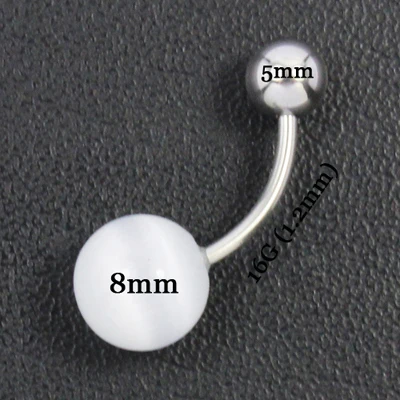 Кольцо для пупка с имитацией опала 14 г и 16 хирургический стальной стержень модные