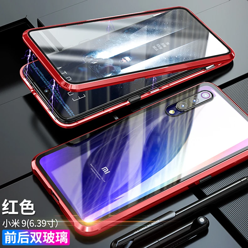 Mzxtby металлический магнитный адсорбционный чехол для Xiaomi 9 9T Mi9se Redmi Note7 K20 pro Чехол двусторонний стеклянный Магнитный чехол