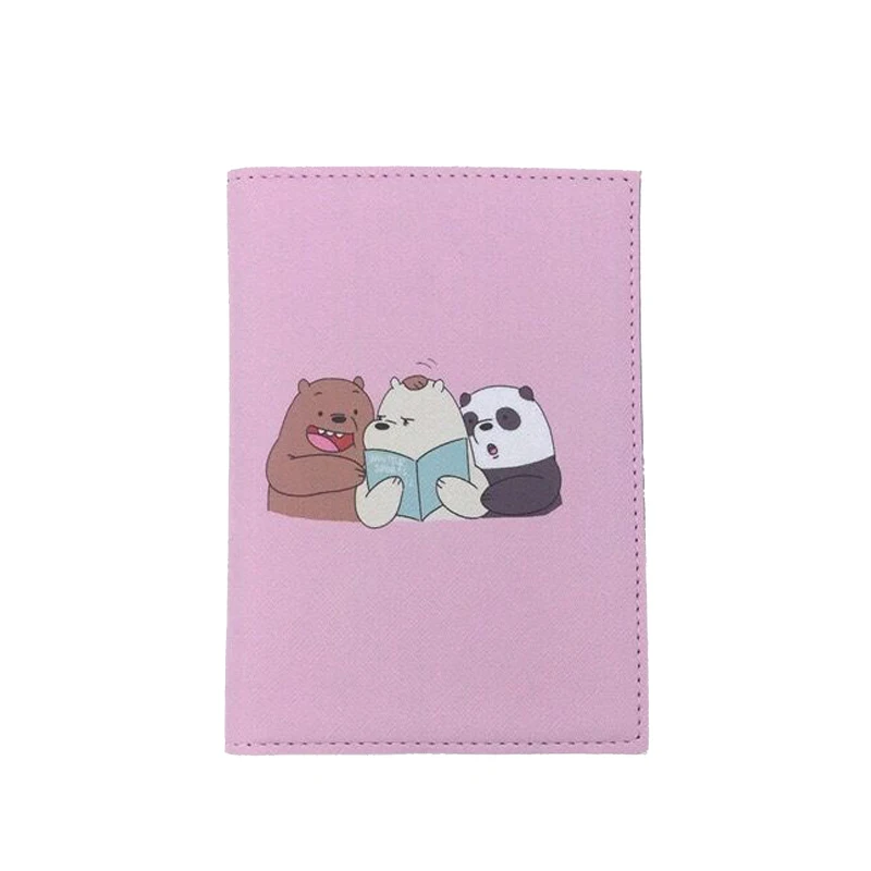 1 Мода милый медведь мультфильм Обложка для паспорта Kawaii Девушка Женщины pu кожаный дорожный Чехол Держатель для паспорта банковская карта ID держатель Корея сумка - Цвет: 1