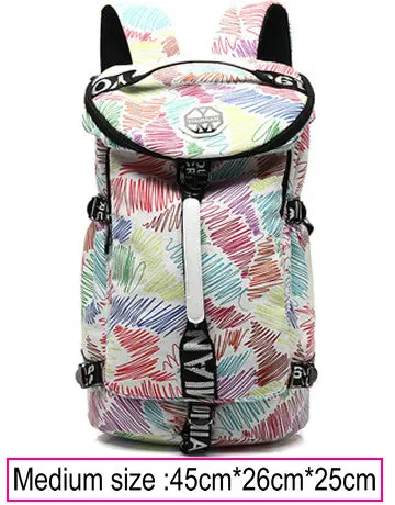 medium Graffiti 36L дорожный рюкзак для ноутбука, женский рюкзак, школьные сумки для девочек-подростков, цветочный принт, rugzak back pack kippling, женский рюкзак - Цвет: medium Graffiti