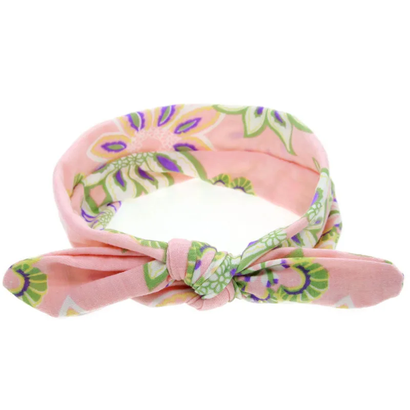 KLV HairBands For Girls 2017 Hot Selling New Fashion Kids Baby Rabbit Printing Ears Elastic Flowers Bowknot Headband | Детская одежда и