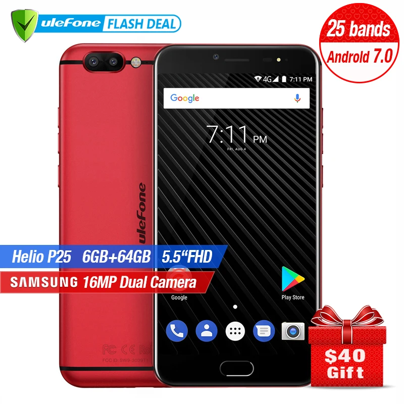 Ulefone T1 Оригинальный телефон смартфон телефоны смартфоны Двойная Камера 16.0MP+5.0MP