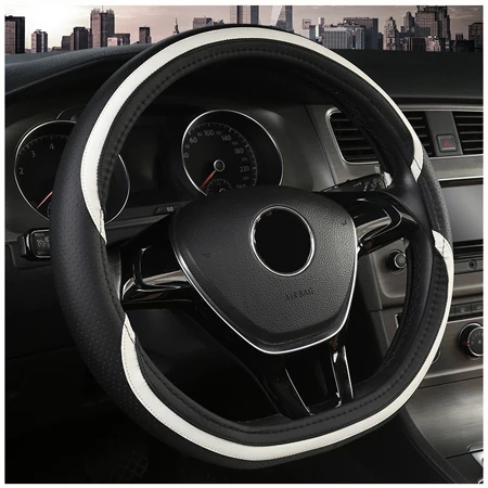 Black HuiER чехол рулевого колеса автомобиля D форма для VW Golf 6 Golf 7 для hyundai Ioniq для Citroen C3-XR C4 sega C4L Elysee - Название цвета: Black