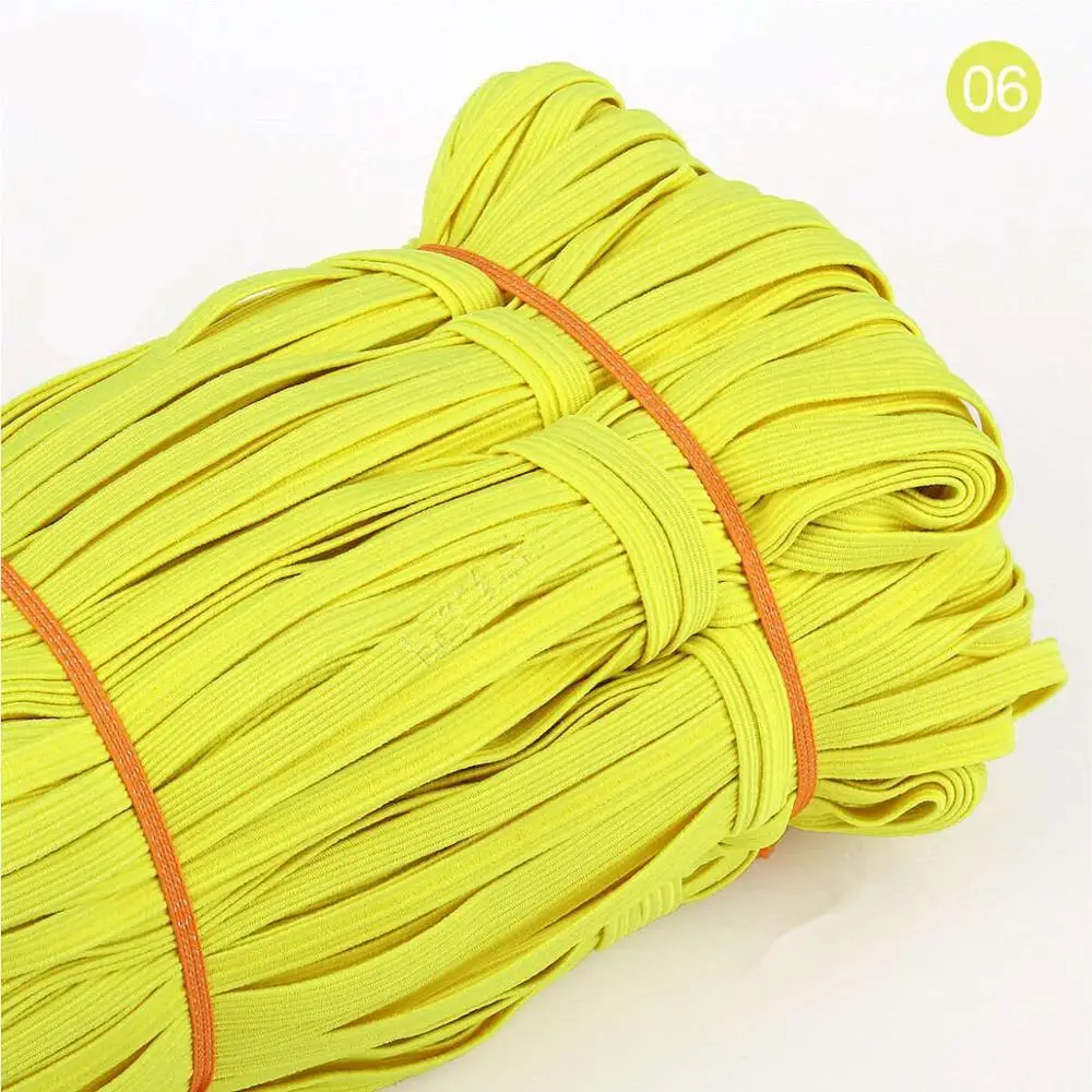 06 Yellow 5Y 6 мм эластичная лента цветная мягкая латексная пряжа эластичная лента s резинка DIY для беременных детей Швейные сумки с аппликацией аксессуары - Цвет: 06 Yellow 5Y