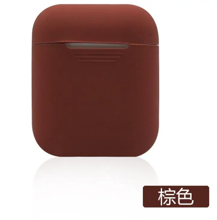 Brown 100 шт./лот, мягкий силиконовый чехол для Apple Airpods, защитный чехол Airpod, противоударный чехол - Цвет: Brown