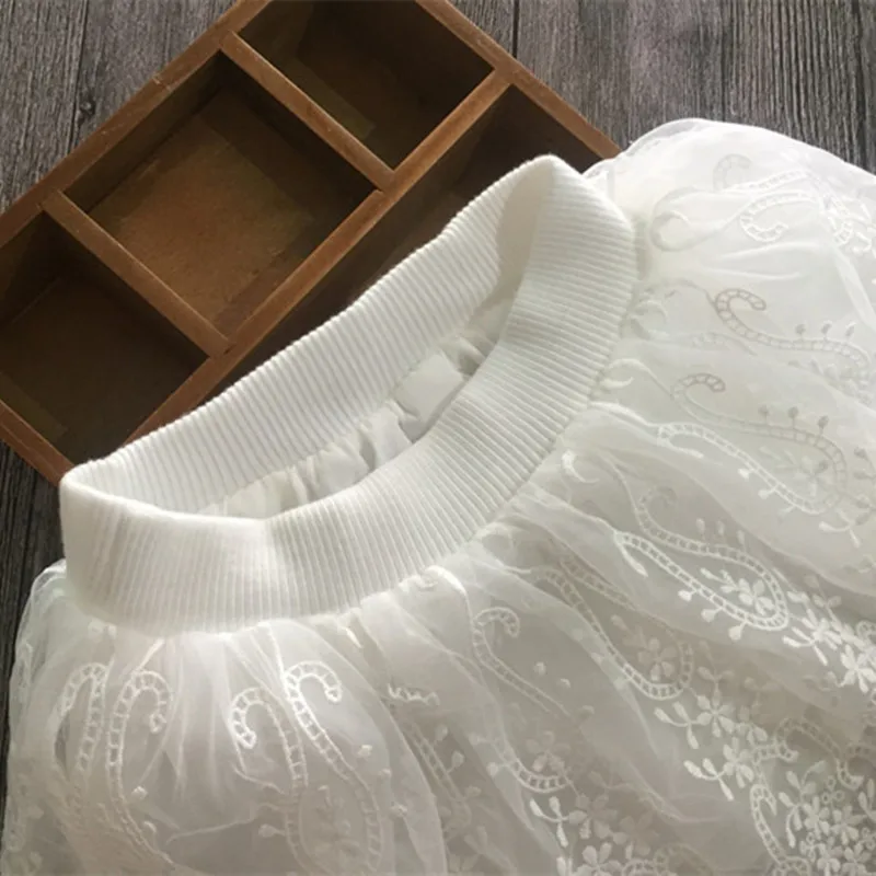 DFXD/детская юбка 2017 г. новая модная летняя красивая белая кружевная пачка для