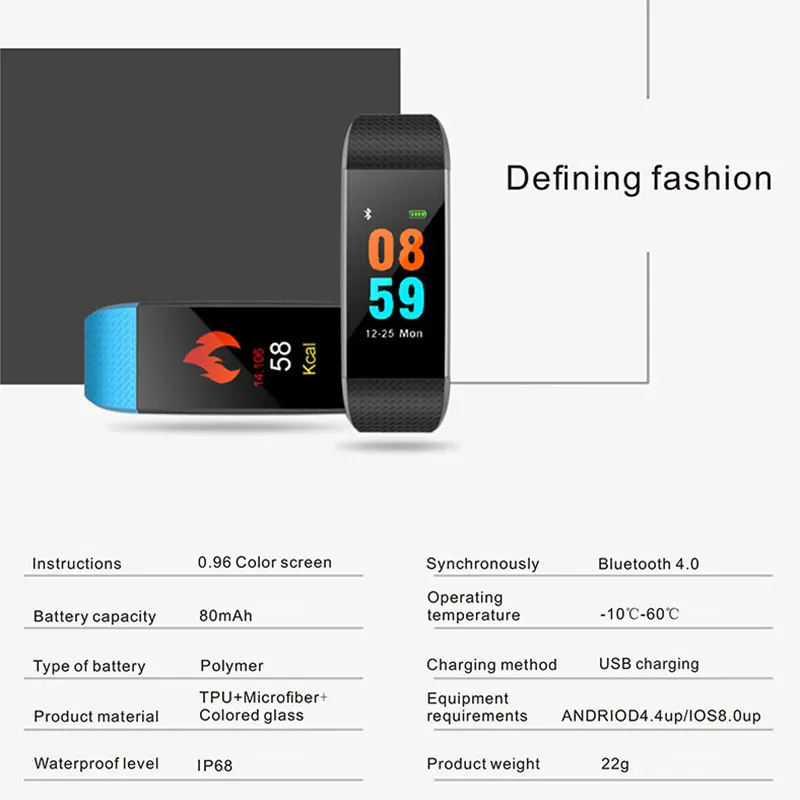 С поддержкой Bluetooth для занятий спортом Цвет Экран I9 Смарт монитор сердечного
