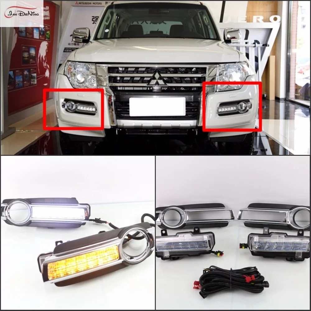 

JanDeNing For Daytime Running Light Retrofit Car LED DRL Daytime light Kit For Mitsubishi Pajero 2015-2019