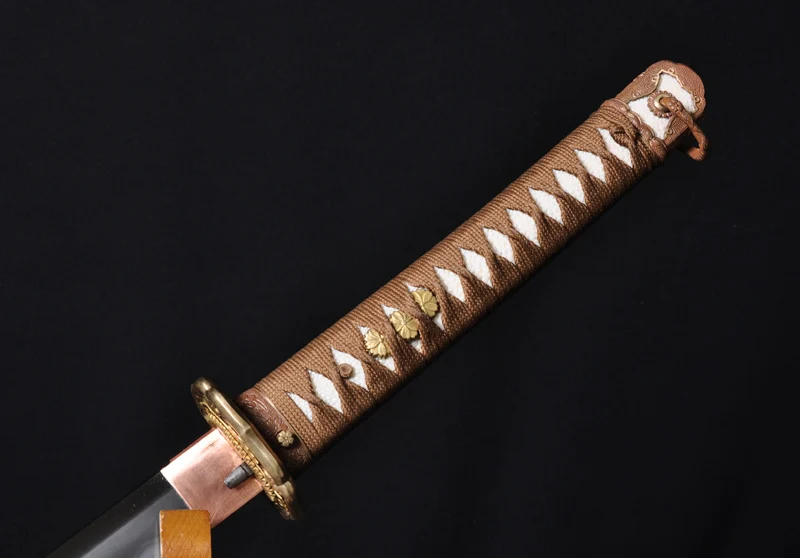 Японский самурайский меч ручной работы пружинная сталь + глина закаленное