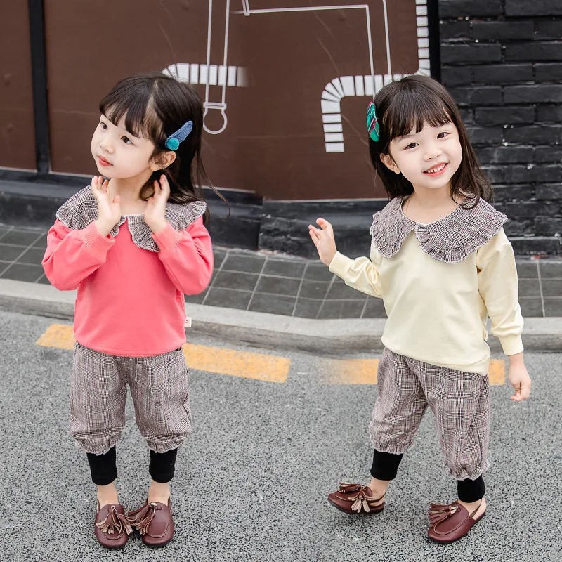 Одежда для детей девочек топы и штаны детский спортивный костюм из 2 предметов