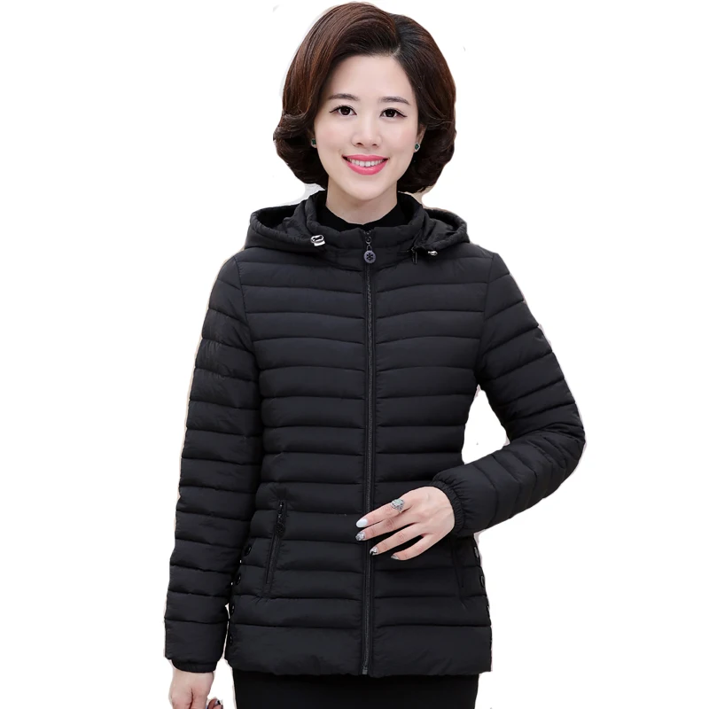2019 для женщин зимняя куртка с капюшоном Женский свет осень плюс размеры 4XL 5XL