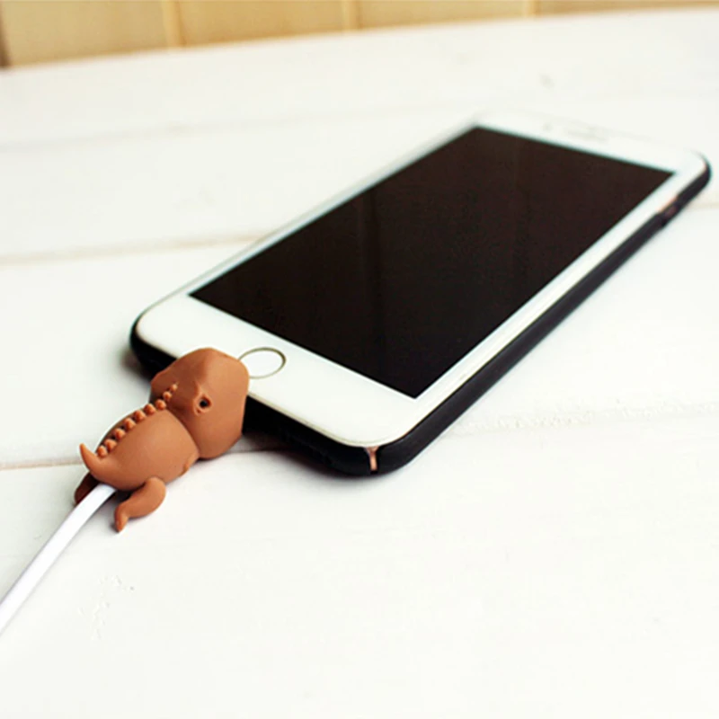 1 pcs Cable Bite Protector for Iphone cable Winder Phone holder Accessory Organizer rabbit dog cat Animal doll model funny | Игрушки и