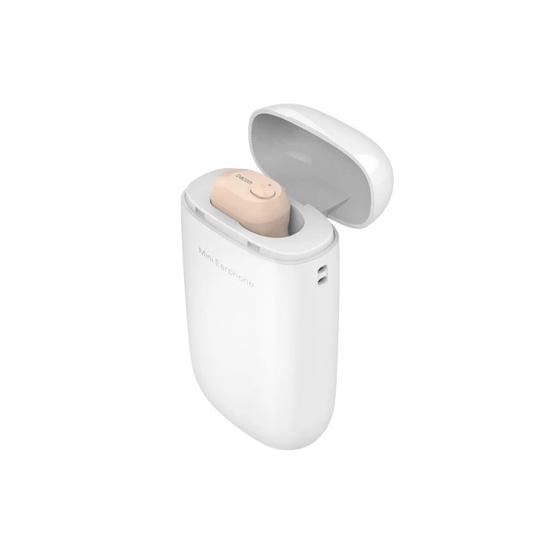 Skin With 1000mAh Моно беспроводные наушники, скрытый невидимый наушник, микро мини беспроводная гарнитура, Bluetooth наушники для телефона - Цвет: Skin With 1000mAh