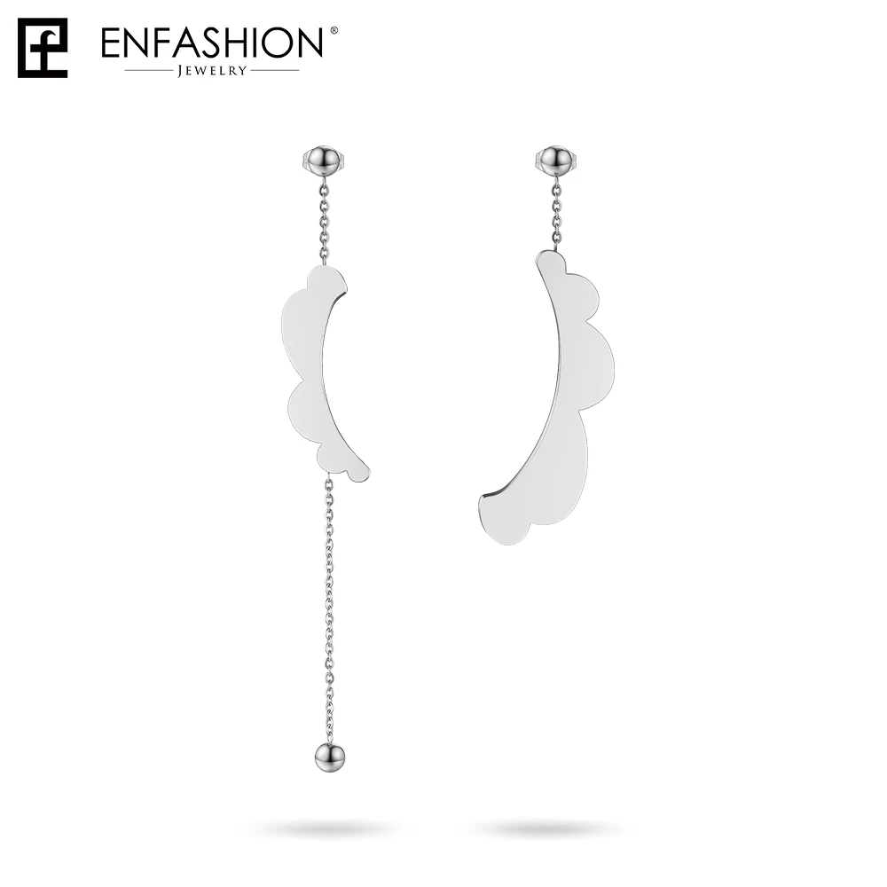 Enfashion асимметричные серьги для женщин, длинные серьги золотого цвета, асимметричные серьги, массивные серьги, модное ювелирное изделие EB181066 - Окраска металла: Silver color
