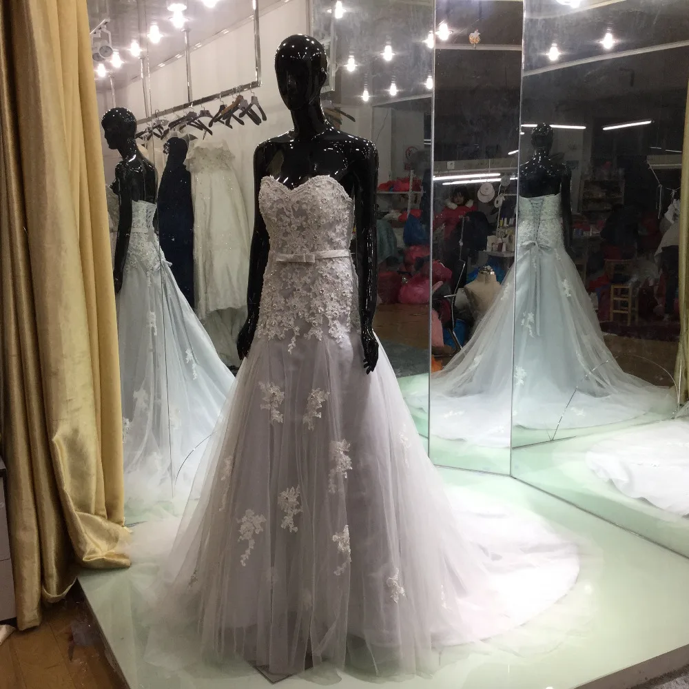 Vestido De Noiva 2017 элегантные свадебные платья Популярные винтажные с поясом бантом