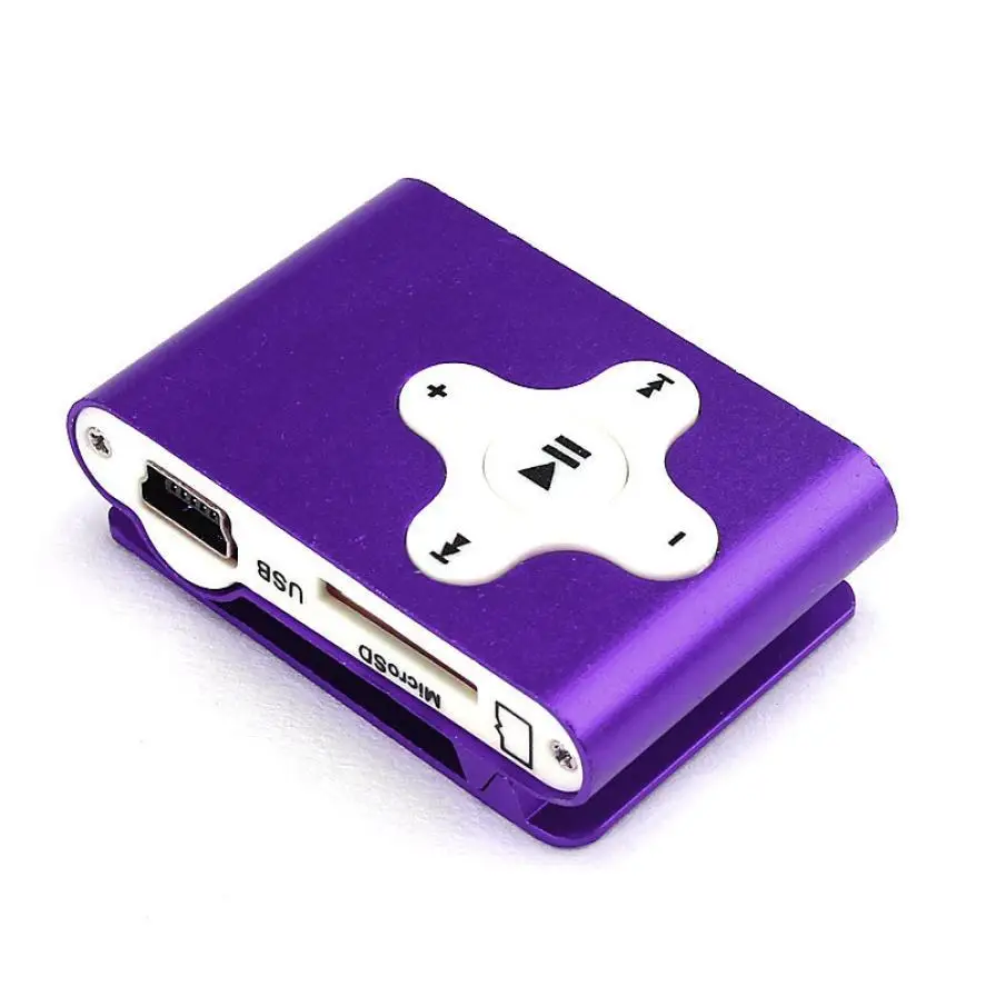 2016 высокое качество Fasion Music Media Мини Clip USB Металла MP3 Player Поддержка Micro SD TF Карта