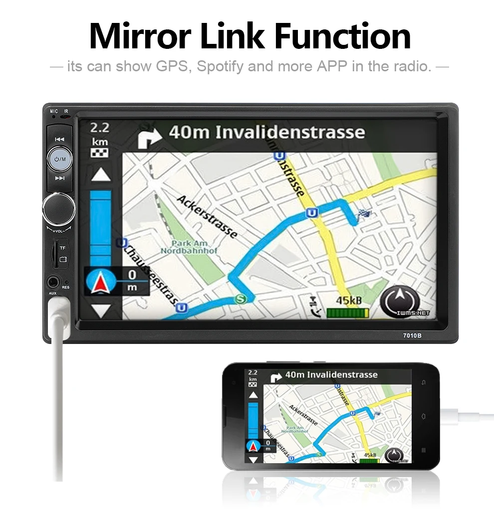 

Newest Autoradio 2 Din android mirror link car radio player car bluetooth audio universal auto Stereo support camera free gift