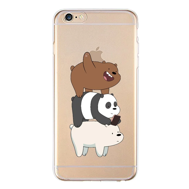 Bear Soft Clear TPU Phone Case For iPhone 4/4s 5 5s 6 6plus 7 8plus x Silicone Flash Minnie Coque Cover Free Shipping | Мобильные