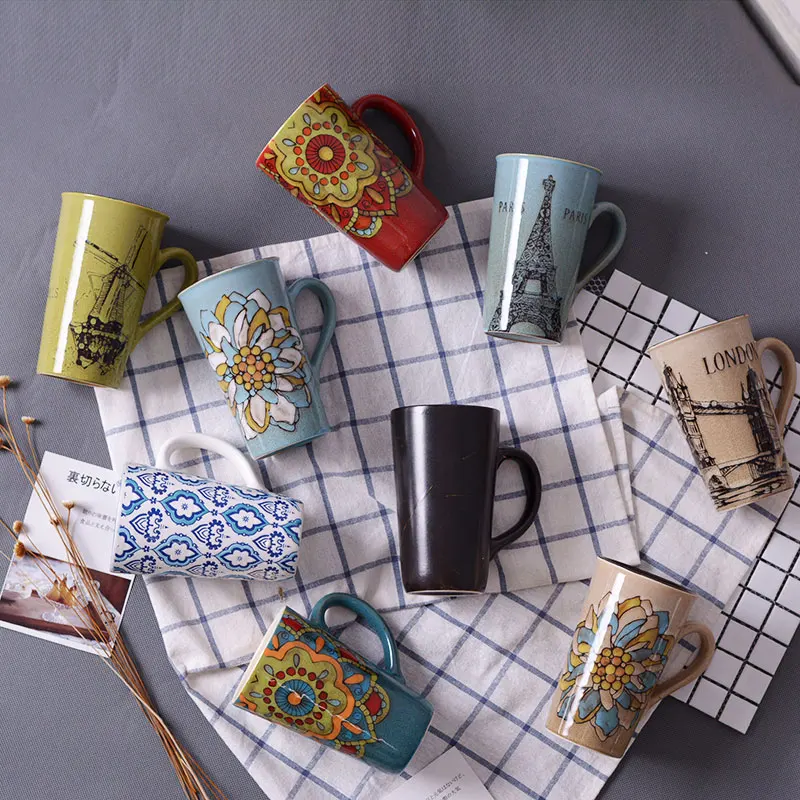 Креативные стеклянные керамические кружки в европейском и американском стиле