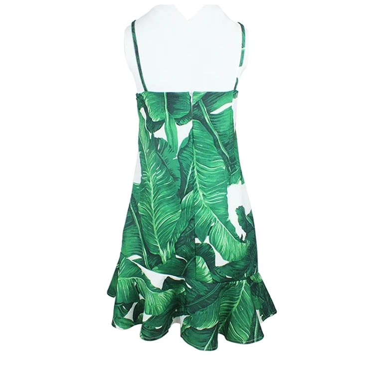 Женское Короткое платье без рукавов повседневное пляжное на бретелях спагетти с