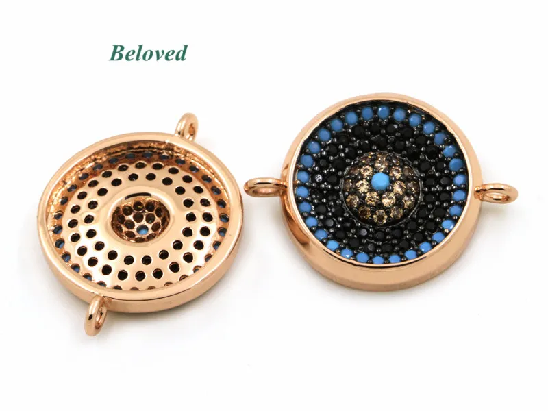 Круглый микрозакрепка черный желтый CZ цирконий Бирюзовый соединитель розовое